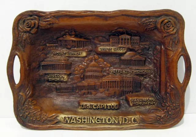 SOUVENIR TRAY WASHINGTON DC - 1970s VINTAGE - by Silberne