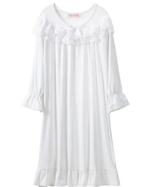 Girls Fairy Cotton Victorian Vintage Nightie Nightdress Age 4 5 6 7 8 9 10 11 12