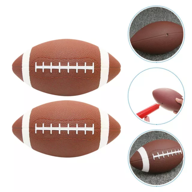 2Pcs PVC Inflatable Rugby Balls for Outdoor Play - & Reusable-