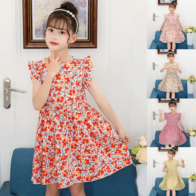 Girls Toddler Kids Crew Neck Summer Sleeveless Sundress Girls Leotard Dress