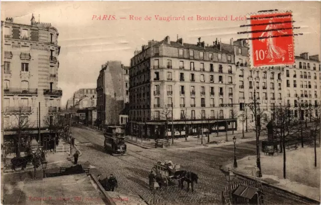 CPA PARIS (15e) Rue de Vaugirard. Boulevard Lefebre (536757)