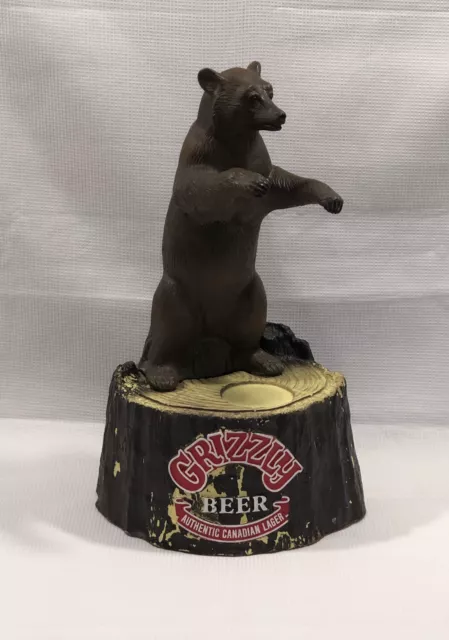 Vintage GRIZZLY BEER BAR BEAR SIGN/DISPLAY Advertising Authentic Canadian Lager