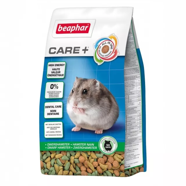 BEAPHAR CARE+ HAMSTER ENANO Alimento Extrusionado para Hamsters Enanos, 250 gr