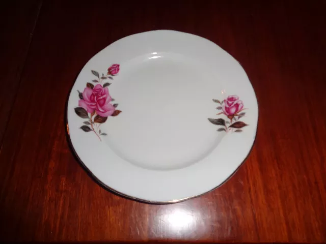 Very Pretty Vintage Chinese Made Floral Side Plate Pink Roses