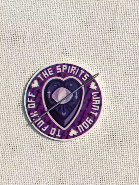 Spirits say needle minder Needle Keeper, Corner Cover fridge magnet