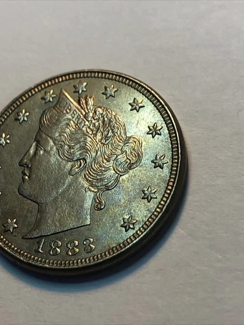 1883 Liberty Nickel, V Nickel 5 Cents, Solid Gem BU++ ** Free Shipping! 3