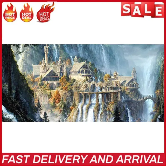 Castle Mountain Oil Paint By Numbers DIY Handpainted Canvas Decoration Unframed