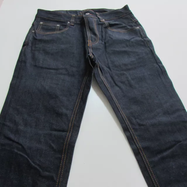 Nudie THIN FINN Jeans Mens Size W32 L33 Slim Dark Blue Indigo Denim Italy