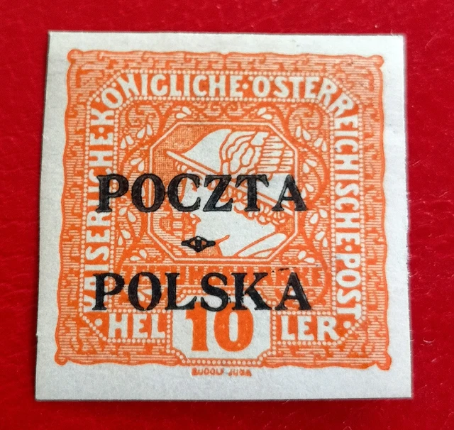 POLAND 1919 Krakau MH * 10h orange exp. MIKSTEIN