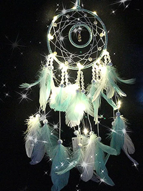 DIY Dream Catcher LED Light Up Dreamcatcher Feather Unicorn Bedroom Hanging AU