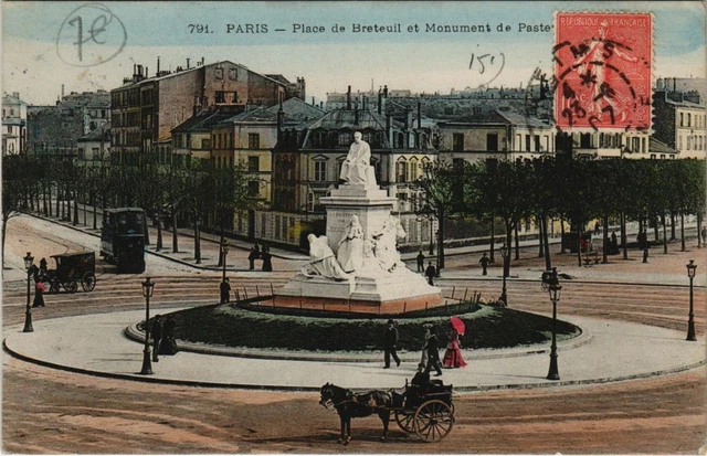 CPA PARIS 15e Place de Breteuil and Monument de Pasteur (66070)