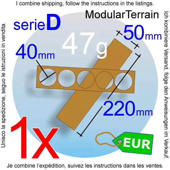 Movement Tray 1x5 5x1 (D 2.5mm) 40mm Round Base Bandeja De Movimiento War Hammer