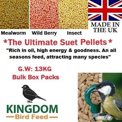 SUET PELLETS FOR Birds Mealworm Insect Wild Berry High Energy Pellets