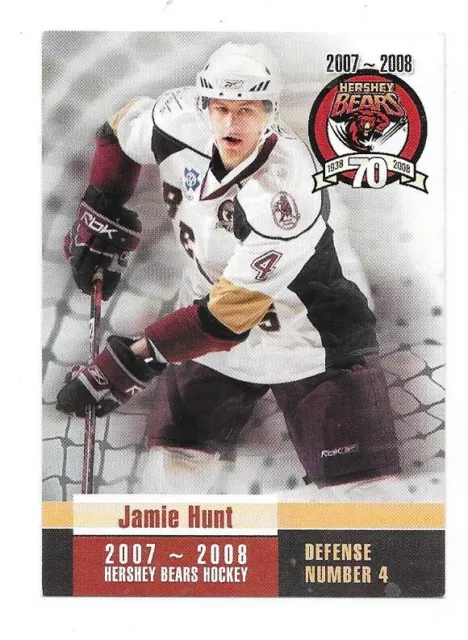 2007-08 Hershey Bears Teamissue #4 Jamie Hunt, Augsburger Panther