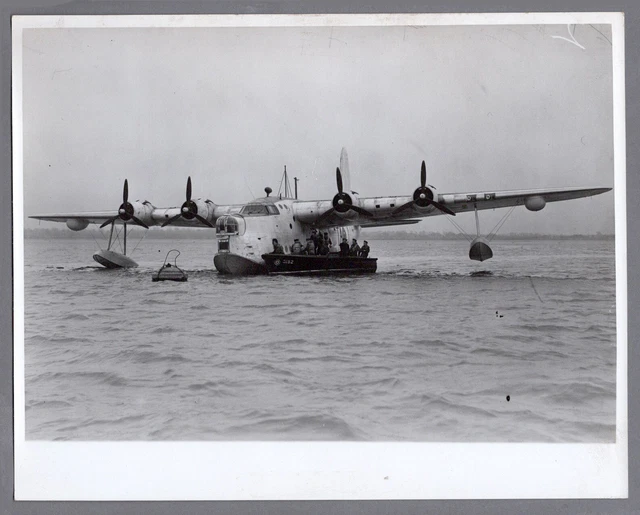 Short Sunderland Flying Boat Large Original Vintage Press Photo Raf 100
