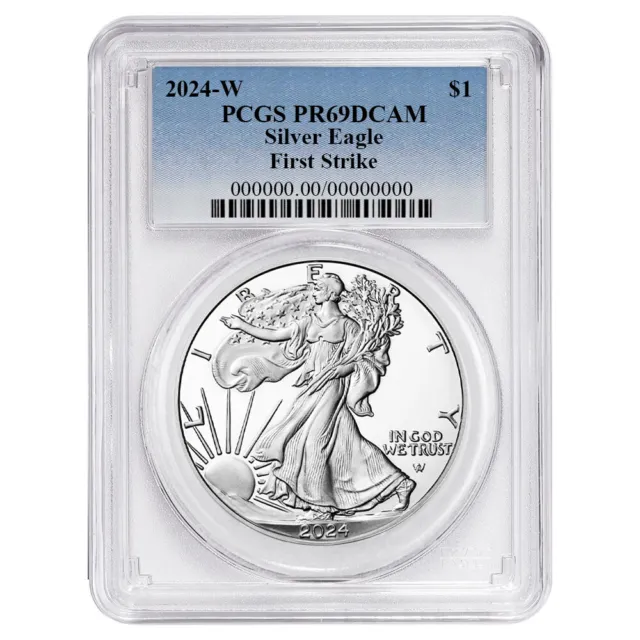 2024-W Proof $1 American Silver Eagle PCGS PR69DCAM FS Blue Label