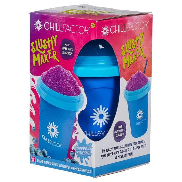 Chillfactor Slushy Maker Blueberry Bonanza Slushies Squeeze Cup No Mess No Fuss!