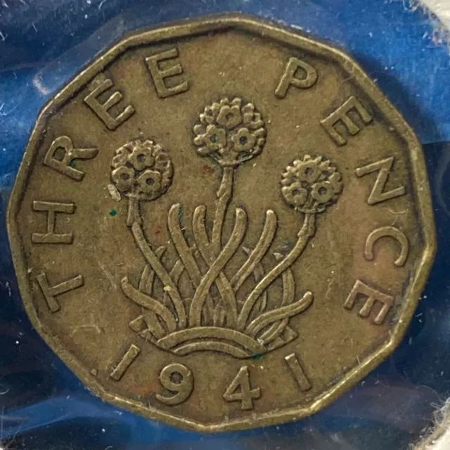 1941 Great Britain 3 Pence, George VI, KM# 849 (70080)