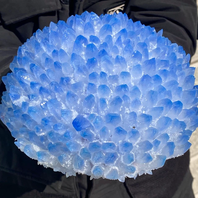 11.08LB New Find Blue Phantom Quartz Crystal Cluster Mineral Specimen Healing.