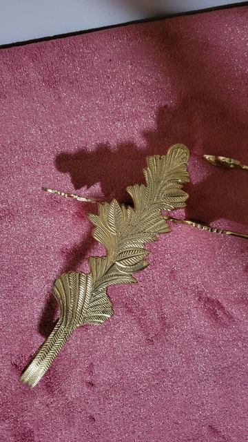 BRASS Curtain Tiebacks 2 Solid Brass Vintage Flower Tie Backs Holdbacks Set