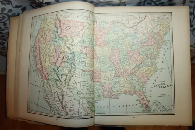 ANTIQUE 1895 C.A. GASKELL ATLAS OF THE WORLD Many Maps! OTHER INFO