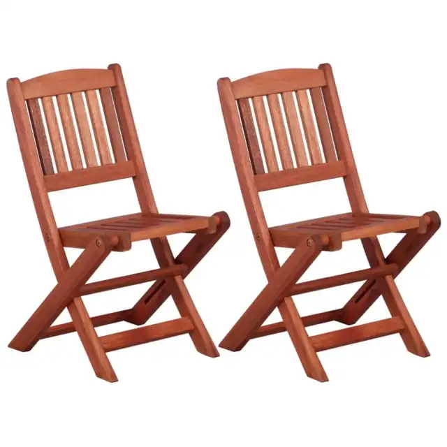2x Solid Eucalyptus Wood Children's Dining Chairs Kids Lounge Seat vidaXL