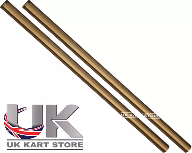 Track / Tie Rod 270mm x M8 Round Gold x 2 Go Kart Karting Race Racing