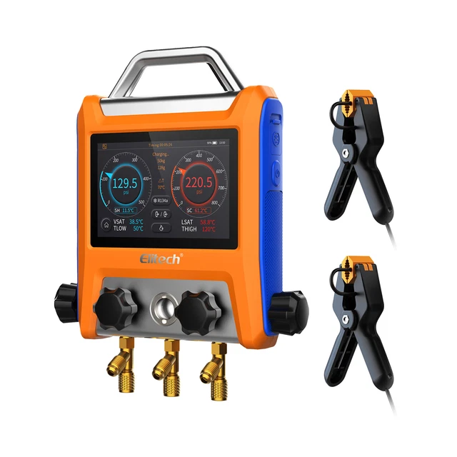 ELITECH EMG20V HVAC Digital Manifold Gauge w/ Vaccum Sensor App