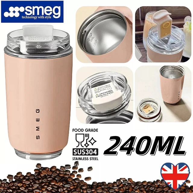 thumbnail image 2 of 240ml Smeg Style Stainless Steel Insulated Coffee Mug – Travel Water Bottle, 8 Colors 2 of 3
