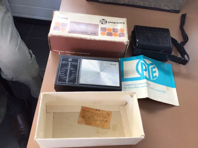 Vintage Pye Poppet MW / LW Transistor Radio - Boxed - Spares Or Repair