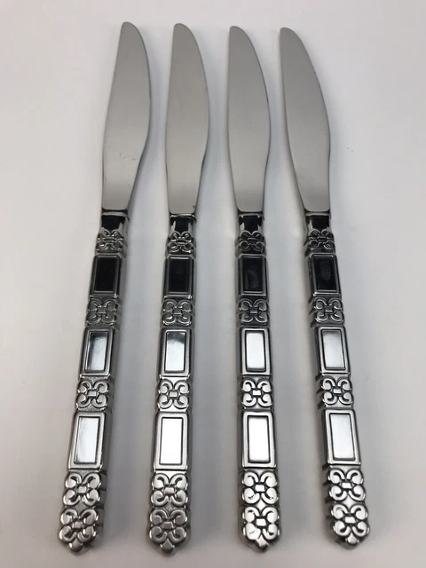 Set of 4 Oneida Community Stainless MADRID No Black Dinner Knives Knife