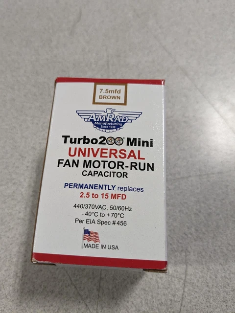 AmRad Turbo 200 Mini IM IBM Universal Replacement Indoor Motor Run Capacitor