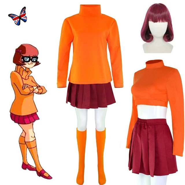 Scooby-Doo Velma Dinkley Uniform Outfits Halloween Carnival Costumes