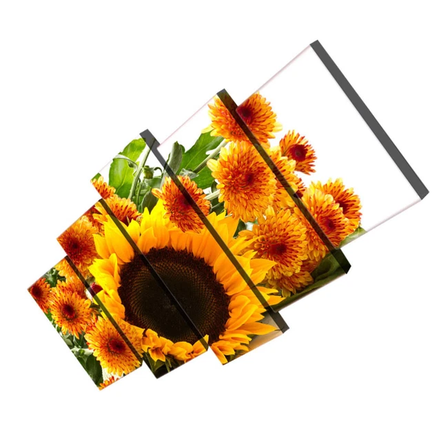 Gemeinsames Malen Sonnenblumen Wandbild Vintage Wandkunst Rahmenlos