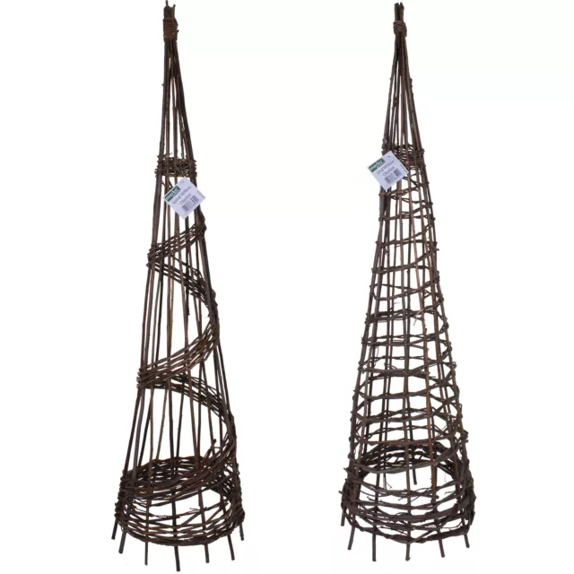 Willow Garden Obelisk Plant Support Spiral Grid Wooden Garden Planting Flowers