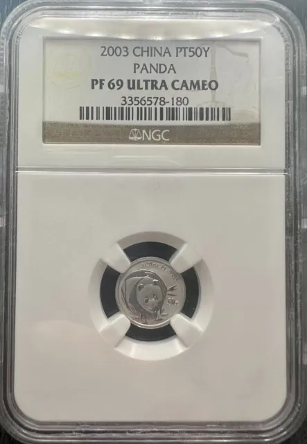 2003 China 50 Yuan Platinum Panda NGC PF69 Ultra Cameo Coin