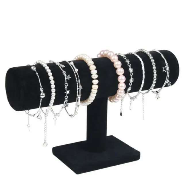 Velvet T-bar Display Stand Holder Bracelet Bangle Jewellery Watch Display Rack