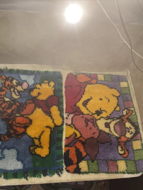 Winnie the Pooh latch hook rugs Lot of 2 tigger piglet