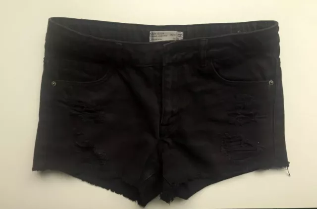 SHORT EN JEAN noir ZARA GIRL Fille Taille 11 12 ans EUR 5 00