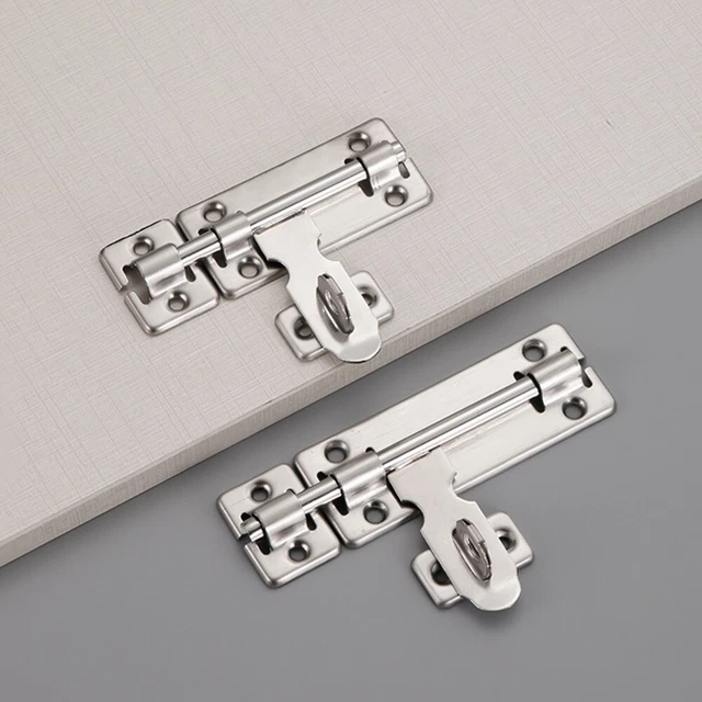 Cerradura de perno de puerta duradera y práctica plata acero inoxidable antirrobo