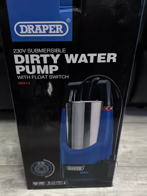 Draper 98914 Submersible Dirty Water Pump With Float Switch 850w 230v