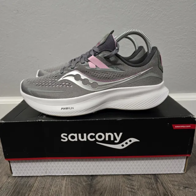 Saucony Womens Ride 15 S10730-15 Gray Running Shoes Sneakers Size 7.5