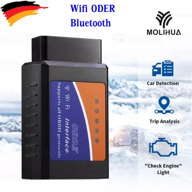 ELM327 ODB2 OBDII Auto Car Diagnosegerät Bluetooth WiFi Für Android Scanner DHL