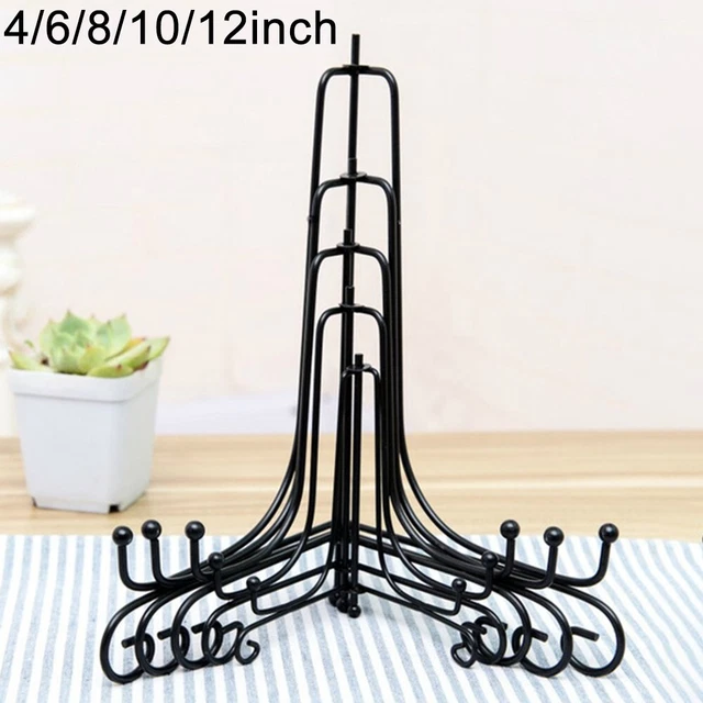 Chevalet Livre Supports D'Affichage 6 Pouces Pour Assiette - Chevalet En Fer Noir Supports D'Affichage Cadre En Métal Pour Photo, Photos, Assiette Décorative Et Art De Table 2 Pcs Porte Cadre Photo