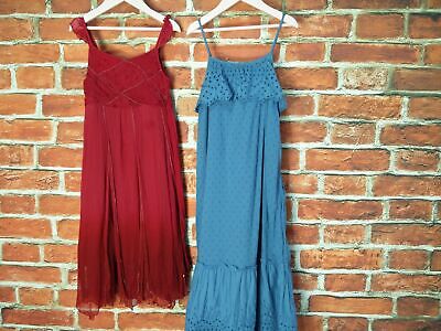 Girls Bundles Aged 6-7 Years Monsoon M&S Red Blue Maxi Midi Dresses Party 122Cm