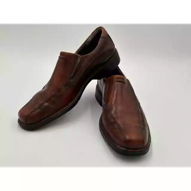 MEN’S SZ 10.5M Clarks Hagen Brown Leather Loafers Dress Slip-On Shoes ...