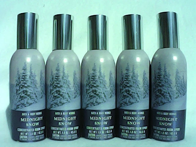 Set Lot 5 Bath & Body Works White Barn Midnight Snow Room Spray Air Freshener