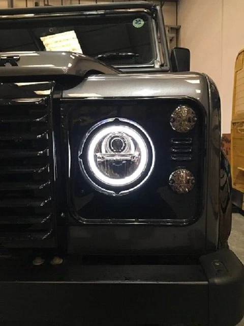 LED Lynx 7" Round Headlights For Land Rover Defender - DRL & DOT Approved