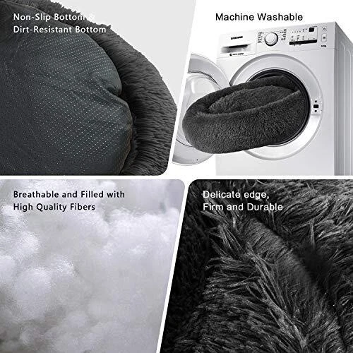 Calming Dog Bed Donut Cuddler Cat Bed round Bed for Small Medium Large Dogs 3