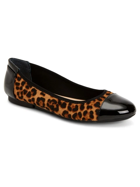 ALFANI Womens Brown Leopard Print Step N' Flex Tavii Slip On Leather Flats 11 M